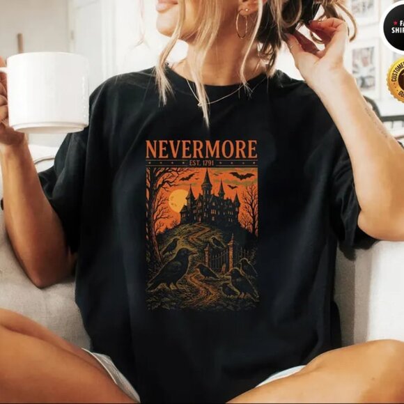 Other - Nevermore Vintage Shirt, Horror Tee, Gothic Horror Halloween Shirt